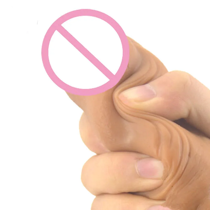 Double layer silicone dildo Realistic glans Suction Cup high elasticity Sexy Toy For Woman Faak Insert Vagina Soft comfortable