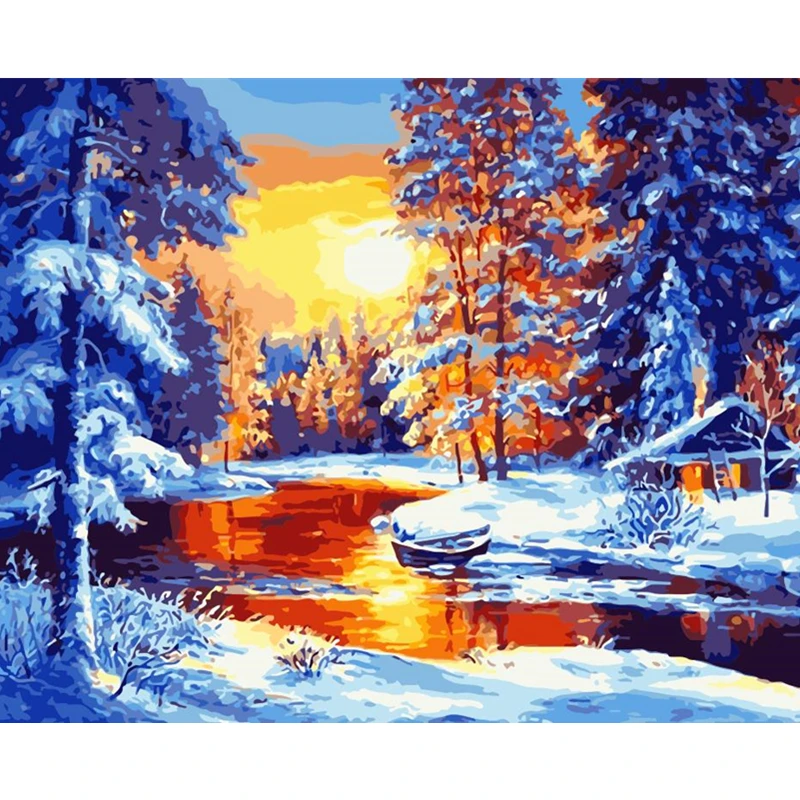 Dusk in the snow Hand Made Paint High Quality Canvas Beautiful Painting By Numbers Surprise Gift Great Accomplishment
Dusk in the snow Hand Made Paint High Quality Canvas Beautiful Painting By Numbers Surprise Gift Great Accomplishment