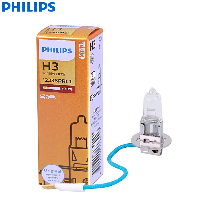 Philips Vision H3 12V 55W PK22s 12336PRC1 +30% More Bright Original Light Car Fog Lamp OEM Quality Auto Head Bulb (Single)
Philips Vision H3 12V 55W PK22s 12336PRC1 +30% More Bright Original Light Car Fog Lamp OEM Quality Auto Head Bulb (Single)