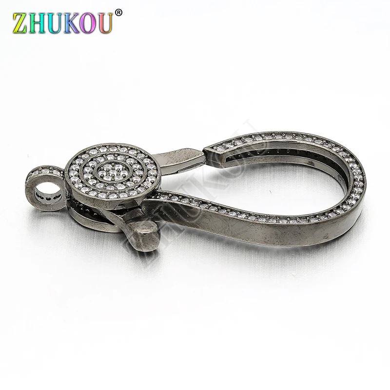 21*44mm Cubic Zirconia Lobster Clasps Hooks for Diy Jewelry Findings, Hole: 3.5mm, Model: VK12
21*44mm Cubic Zirconia Lobster Clasps Hooks for Diy Jewelry Findings, Hole: 3.5mm, Model: VK12