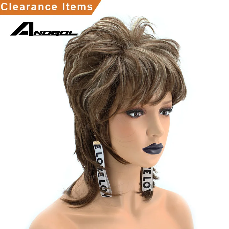 Anogol Short Natural Wave Peruca Cabelo Full hair Wigs Dark Blonde Mixed Dark Brown Synthetic Wig Foe Women Fringe
Anogol Short Natural Wave Peruca Cabelo Full hair Wigs Dark Blonde Mixed Dark Brown Synthetic Wig Foe Women Fringe