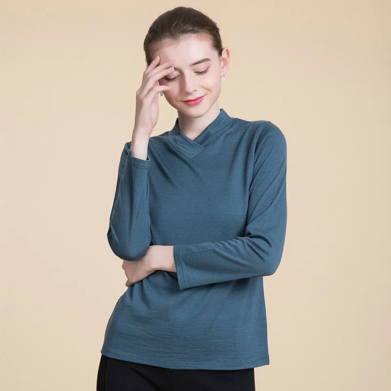 2019 Spring New 100% Pure Wool Long Sleeves T- Shirt Long Sleeved Sweater Temperament Tee Tops
2019 Spring New 100% Pure Wool Long Sleeves T- Shirt Long Sleeved Sweater Temperament Tee Tops