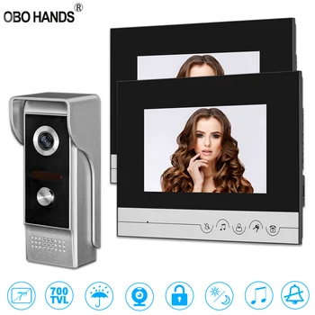 7'' TFT Color Wired Video Intercom System Camera Door Bell Video Door Phone with 2 Monitor IR 700TVL Metal Outdoor Unit for Home
7'' TFT Color Wired Video Intercom System Camera Door Bell Video Door Phone with 2 Monitor IR 700TVL Metal Outdoor Unit for Home