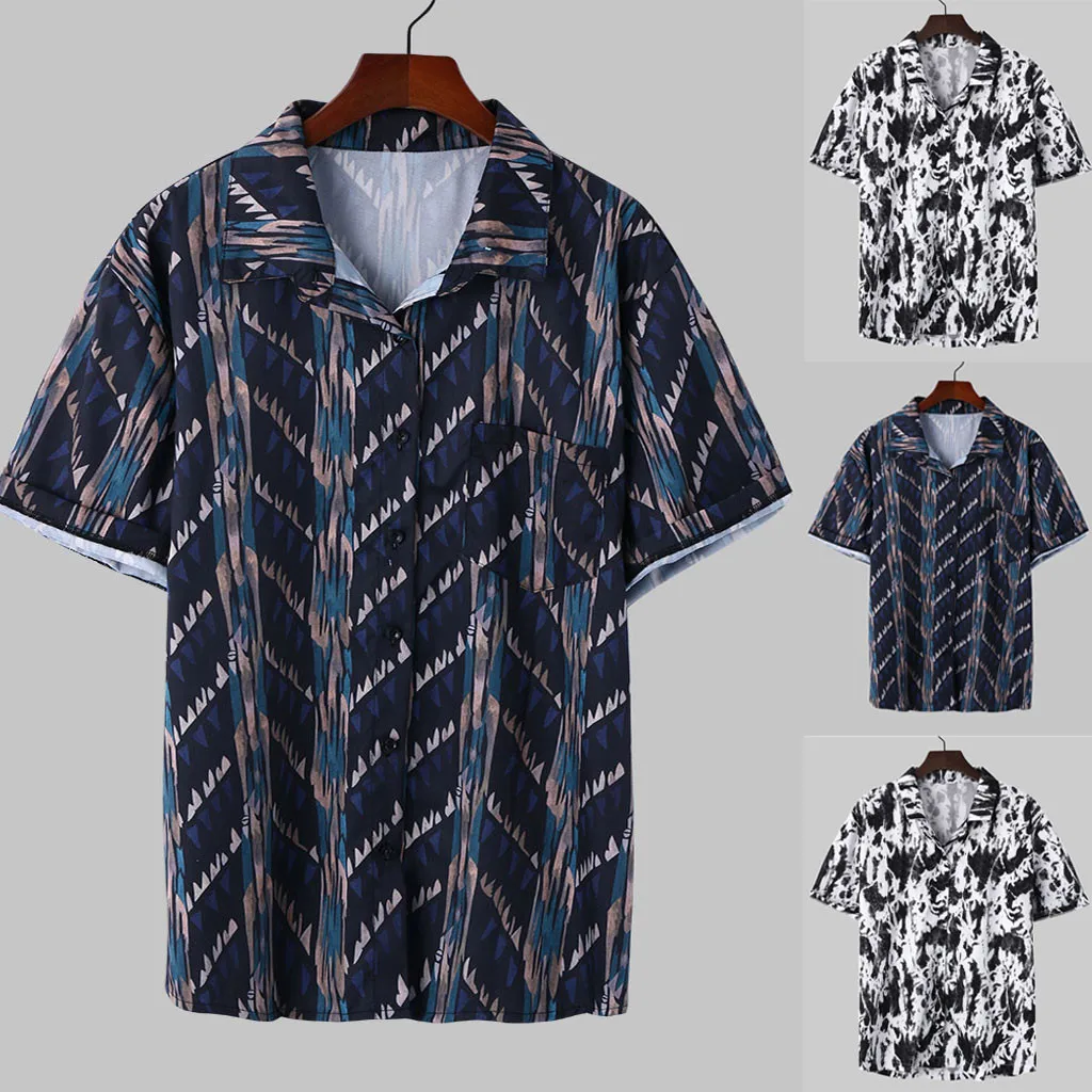 Casual Shirts men shirt short sleeve Ethnic Printed Stand Collar Colorful Stripe Short Sleeve Loose Henley Shirt T709
Casual Shirts men shirt short sleeve Ethnic Printed Stand Collar Colorful Stripe Short Sleeve Loose Henley Shirt T709