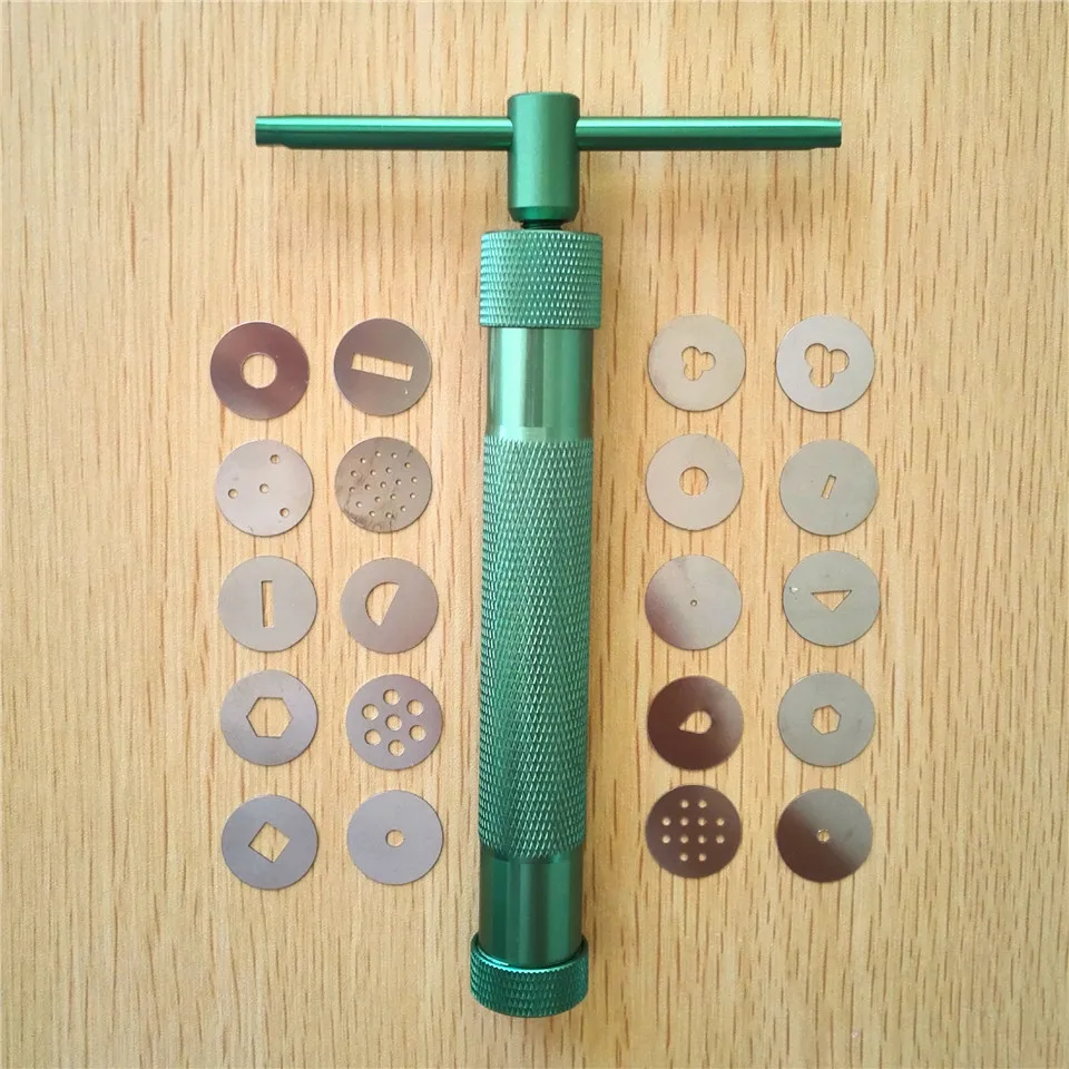 Useful Green Clay Extruders Sculpture Clay Sugar Paste Extruder Fondant Cake Sculpture Polymer Cake Tool
Useful Green Clay Extruders Sculpture Clay Sugar Paste Extruder Fondant Cake Sculpture Polymer Cake Tool