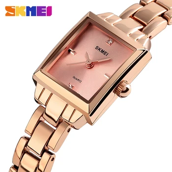 Skmei Luxury Brand Square Watch for Women Quartz Analog Rose Gold Silver Metal Band Ladies Wathes Female Fashion Wristwatch 1407 
Skmei Luxury Brand Square Watch for Women Quartz Analog Rose Gold Silver Metal Band Ladies Wathes Female Fashion Wristwatch 1407