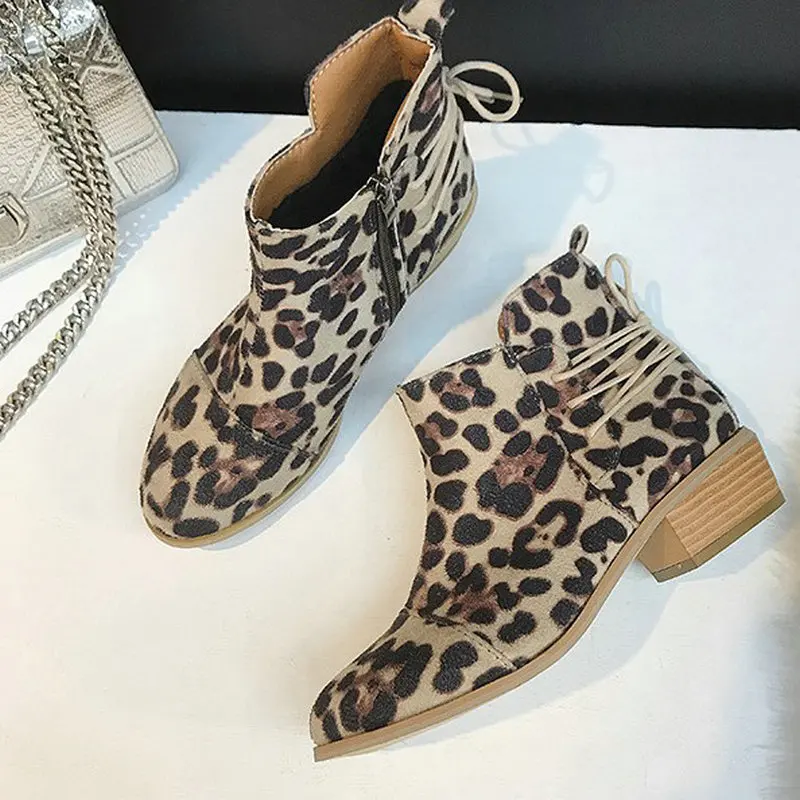 Women Faux Suede Slim Boots Leopard Point Toe High Heel Platform Ankle Lace Up Combat Ladies Shoes Snow Boots Botas Mujer
Women Faux Suede Slim Boots Leopard Point Toe High Heel Platform Ankle Lace Up Combat Ladies Shoes Snow Boots Botas Mujer