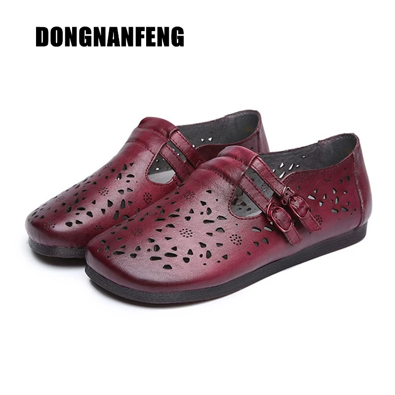 DONGNANFENG Women Mother Old Sandals Female Ladies Shoes Cow Genuine Leather Pigskin Hollow Retro Casual Size 35-40 QBCR-188-6
DONGNANFENG Women Mother Old Sandals Female Ladies Shoes Cow Genuine Leather Pigskin Hollow Retro Casual Size 35-40 QBCR-188-6