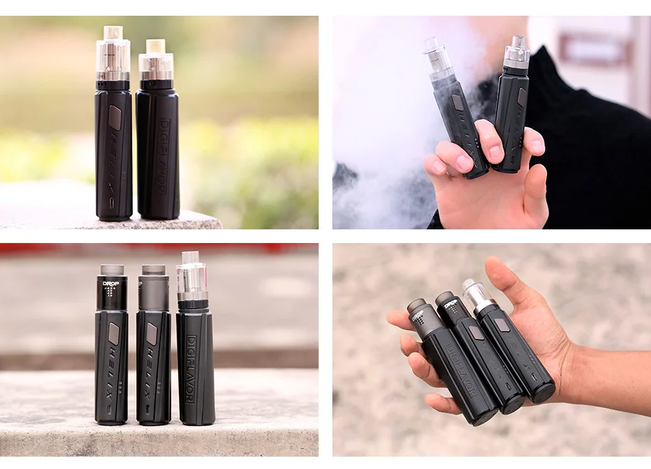 2pcs!!! New Vape pen Kit Digiflavor Helix starter kit with 2ML/4ML lumi tank by single 18650 Electronic cigarette Vaporizer Kit