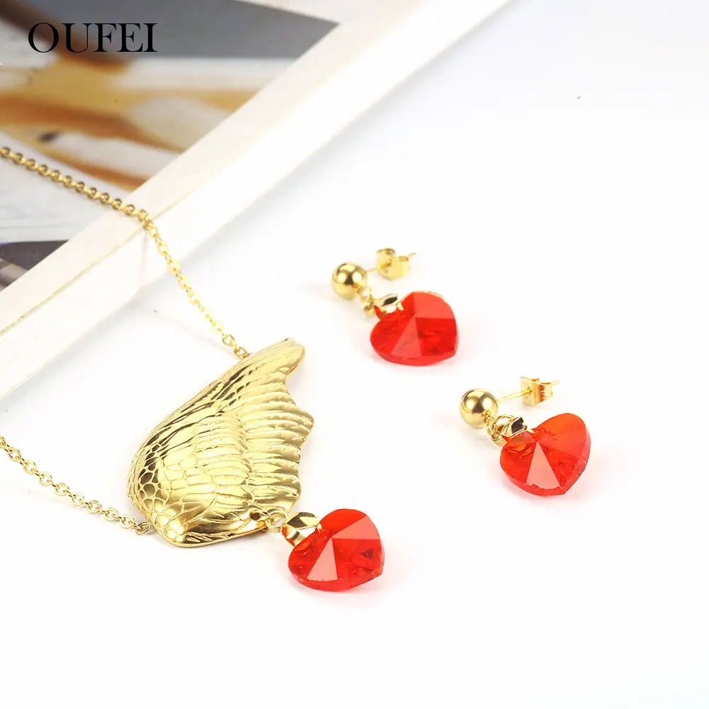 OUFEI Angel wings Necklace Earrings Set Stainless Steel Jewelry For Woman Vogue 2019 Bridal Jewelry Sets jewelry Accessories
OUFEI Angel wings Necklace Earrings Set Stainless Steel Jewelry For Woman Vogue 2019 Bridal Jewelry Sets jewelry Accessories