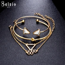 Sainio Triangle Honeycomb Knot Bracelets & Bangles For Women Gold Silver Color Cuff Charm Multilayer Bracelet Femme Party Gifts
Sainio Triangle Honeycomb Knot Bracelets & Bangles For Women Gold Silver Color Cuff Charm Multilayer Bracelet Femme Party Gifts