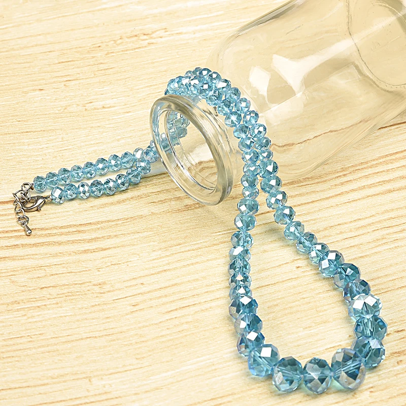 6 mm-14 mm Star series blue circle Glass gem necklace has a Light blue sheen The Fashion trend
6 mm-14 mm Star series blue circle Glass gem necklace has a Light blue sheen The Fashion trend