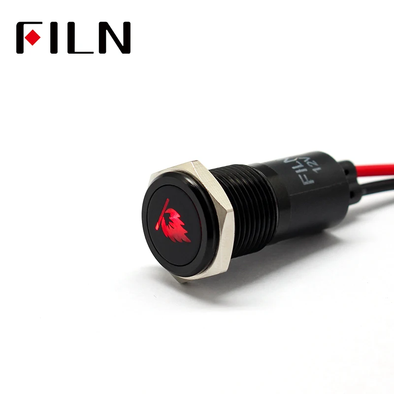 FILN 14mm Car dashboard Fire symbol led red yellow white blue green 12v led Black shell indicator light with 20cm cable
FILN 14mm Car dashboard Fire symbol led red yellow white blue green 12v led Black shell indicator light with 20cm cable
