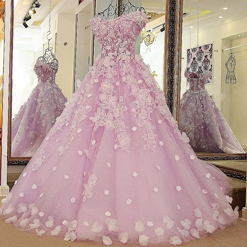 Lavender Beaded Evening Dresses Crystal Off the Shoulder Ball Gown Corset Back Tulle With Glitter Abendkleider 2018
Lavender Beaded Evening Dresses Crystal Off the Shoulder Ball Gown Corset Back Tulle With Glitter Abendkleider 2018