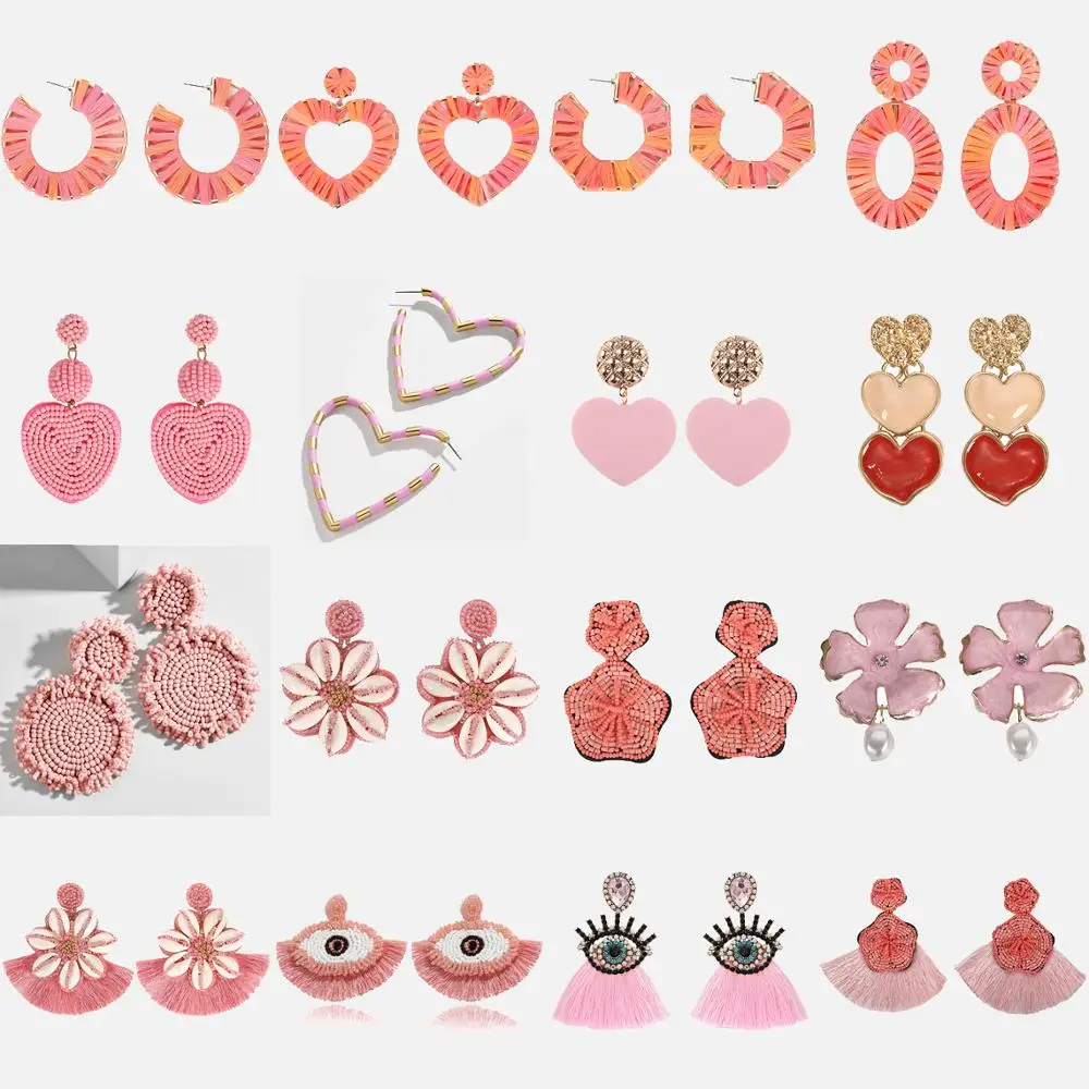 Girlgo Handmade Pink Earrings For Women Bridal Jewelry Charm Heart Statement Dangle Earrings Charm Valentine Tassel Bijoux Gifts
Girlgo Handmade Pink Earrings For Women Bridal Jewelry Charm Heart Statement Dangle Earrings Charm Valentine Tassel Bijoux Gifts