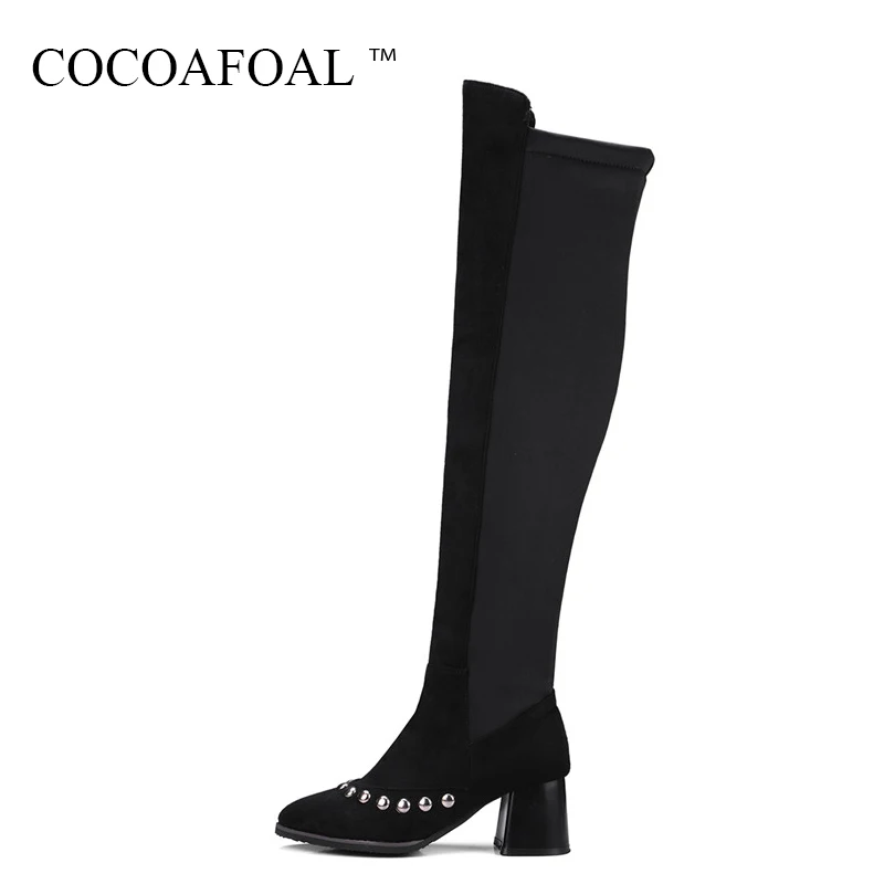 COCOAFOAL Women's Pointed Toe Thigh High Boots Winter Woman High Heeled Shoes Plus Size 33 43 Black Rivet Over The Knee Boots
COCOAFOAL Women's Pointed Toe Thigh High Boots Winter Woman High Heeled Shoes Plus Size 33 43 Black Rivet Over The Knee Boots