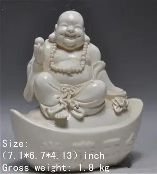 Crafts statue Dehua white porcelain of China wealth lucky happy milo Buddha statue
Crafts statue Dehua white porcelain of China wealth lucky happy milo Buddha statue