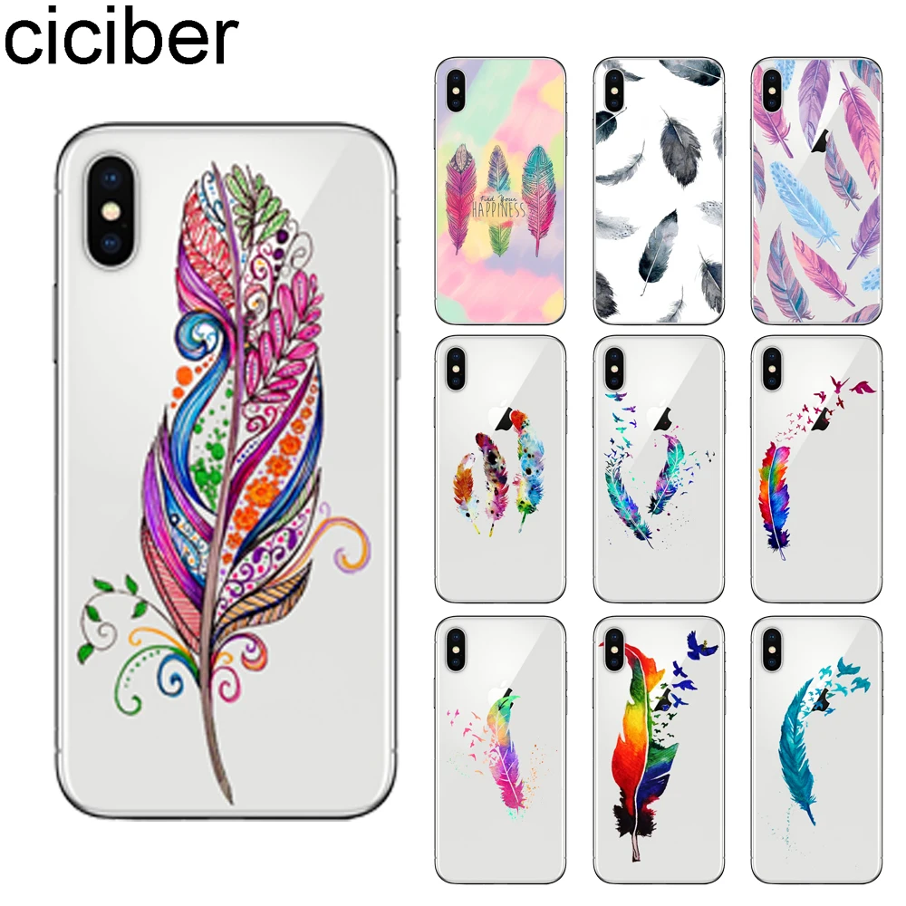 ciciber Colorful Feather for iPhone 11 Pro Max Phone Case for iPhone X XR XS Max 7 8 6 6S Plus 5 5S SE Soft TPU Cover Fundas
ciciber Colorful Feather for iPhone 11 Pro Max Phone Case for iPhone X XR XS Max 7 8 6 6S Plus 5 5S SE Soft TPU Cover Fundas