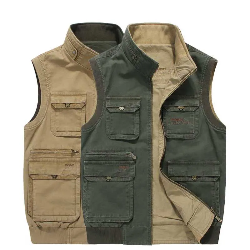 8XL Plus Size Spring Autumn Cotton Vest Double Side Wear Big Pocket Sleeveless Jacket Coat Men Casual Waistcoat Fashion Vest Top
8XL Plus Size Spring Autumn Cotton Vest Double Side Wear Big Pocket Sleeveless Jacket Coat Men Casual Waistcoat Fashion Vest Top