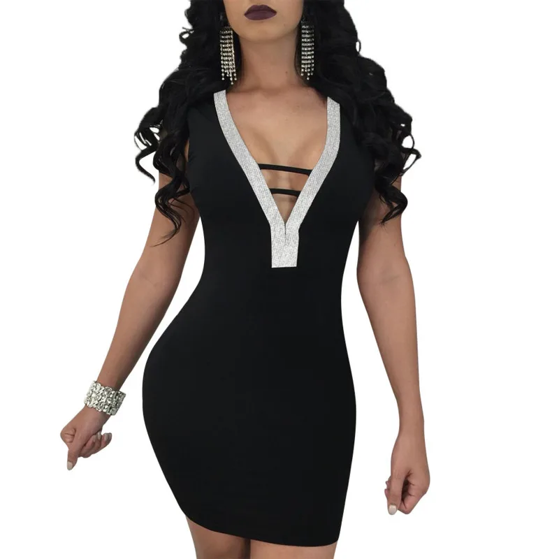 Sequined Patchwork Dress V neck Hollow Out Summer Nightclub Sleeveless Backless Mini Dresses Vestido Curto European Style ez*
Sequined Patchwork Dress V neck Hollow Out Summer Nightclub Sleeveless Backless Mini Dresses Vestido Curto European Style ez*