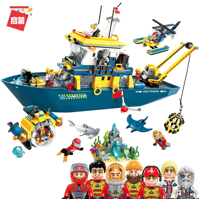 ENLIGHTEN Deep Sea Adventure shark Devil fish Mining Delta command Ship Boat Building Blocks Sets Kids Toys Compatible
ENLIGHTEN Deep Sea Adventure shark Devil fish Mining Delta command Ship Boat Building Blocks Sets Kids Toys Compatible