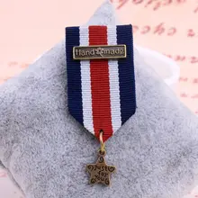 Retro Star Badges With A Pin Military Brooches Army Broches School Uniform Shoulder Mark Distintivo China Supplier Free Shipping