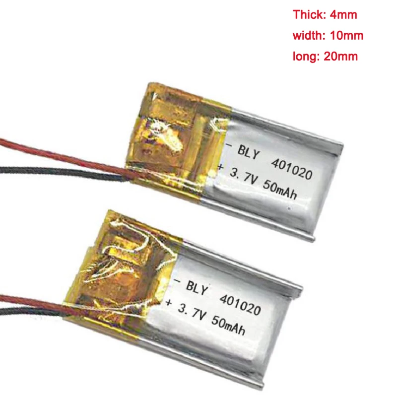 5pcs 401020 Battery 041020 Rechargeable Batteries Li-po 3.7V for 1S RC Toys Rc Cars Bluetooth Speaker Headset Digital Products
5pcs 401020 Battery 041020 Rechargeable Batteries Li-po 3.7V for 1S RC Toys Rc Cars Bluetooth Speaker Headset Digital Products