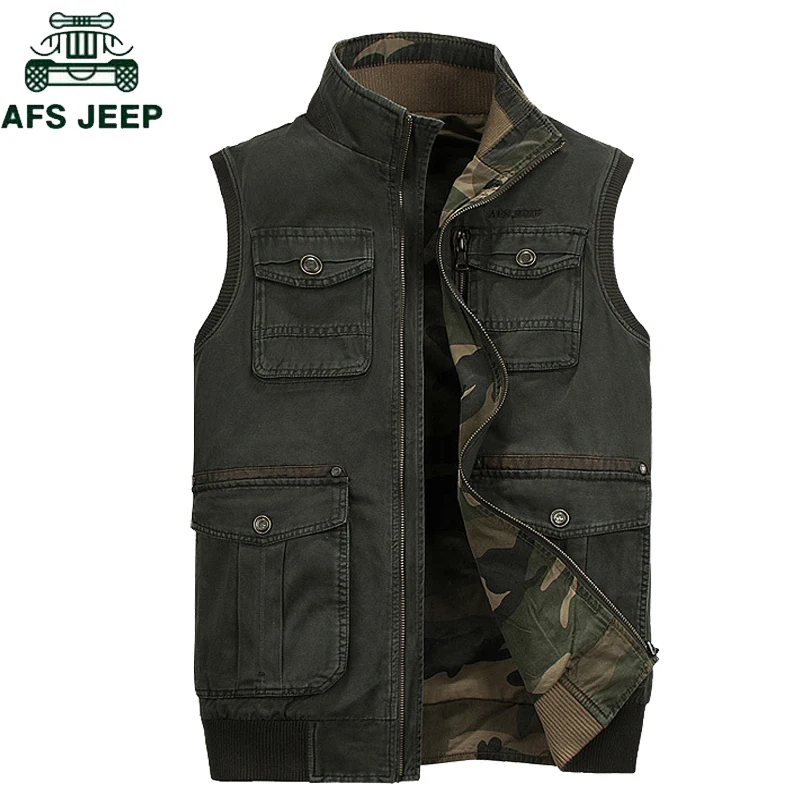 AFS JEEP Brand Camouflage Vest Men Plus Size 4XL Double-wear Multi-pockets Tactical Vest Hombre Travels Waistcoat Jacket Coat
AFS JEEP Brand Camouflage Vest Men Plus Size 4XL Double-wear Multi-pockets Tactical Vest Hombre Travels Waistcoat Jacket Coat