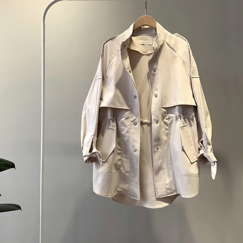 Spring autumn Women Trench Coat Single Breasted Loose Elastic Waist Korean Casual Harajuku tops Female long sleeve windbreaker
Spring autumn Women Trench Coat Single Breasted Loose Elastic Waist Korean Casual Harajuku tops Female long sleeve windbreaker