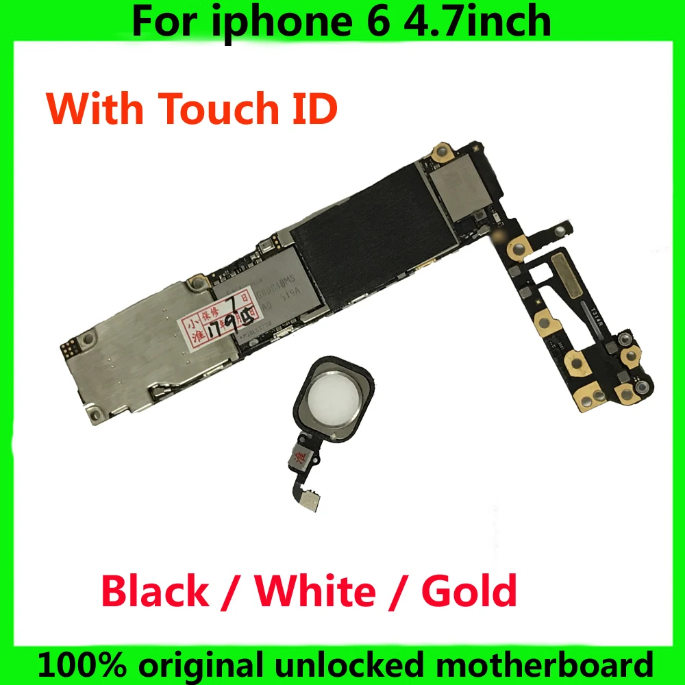 Разблокированная iCloud материнская плата для iPhone 6 16 ГБ 64 128 оригинальная с/без Touch ID