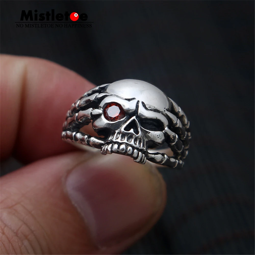 Genuine 100% 925 Sterling Silver Vintage Punk Locomotive Skull Red CZ Ring For Women Men Fashion Jewelry
Genuine 100% 925 Sterling Silver Vintage Punk Locomotive Skull Red CZ Ring For Women Men Fashion Jewelry