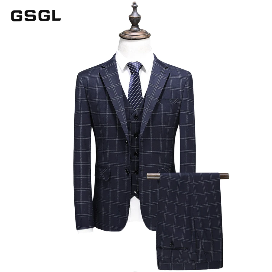 British Style Plaid Casual Suit Men Single Breasted Men's Business Wedding Suits 3 Pieces Set(Jacket+Vest+Pants)
British Style Plaid Casual Suit Men Single Breasted Men's Business Wedding Suits 3 Pieces Set(Jacket+Vest+Pants)