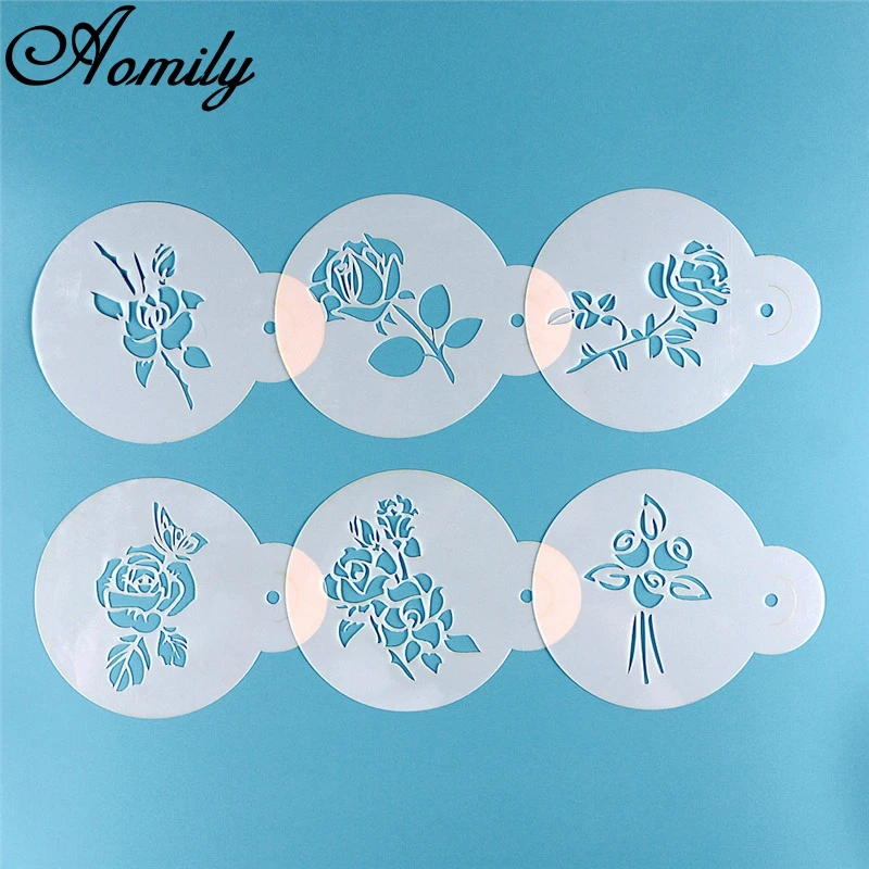 Aomily 6pcs/Set Wedding Cake Stencils Rose Flowers Coffee Templates DIY Cake Fondant Sugarcraft Baking Decorating Tools Bakeware
Aomily 6pcs/Set Wedding Cake Stencils Rose Flowers Coffee Templates DIY Cake Fondant Sugarcraft Baking Decorating Tools Bakeware