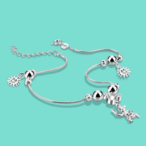 925 sterling silver anklets for woman Cartoon mickey pendant Solid silver chains 26cm body jewelry birthday present for girl
925 sterling silver anklets for woman Cartoon mickey pendant Solid silver chains 26cm body jewelry birthday present for girl