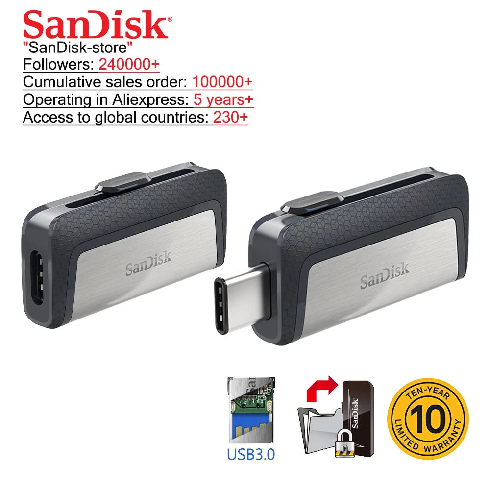 Sandisk Extreme Type-C 128GB 64GB Dual OTG USB Flash Drive 32GB Pen Drive USB Stick Micro USB Flash Type C 256GB
Sandisk Extreme Type-C 128GB 64GB Dual OTG USB Flash Drive 32GB Pen Drive USB Stick Micro USB Flash Type C 256GB