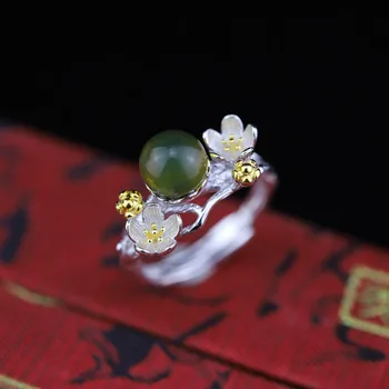 KJJEAXCMY S925 handmade sterling silver jewelry fashion lady plum Mexico blue ring alive.
KJJEAXCMY S925 handmade sterling silver jewelry fashion lady plum Mexico blue ring alive.