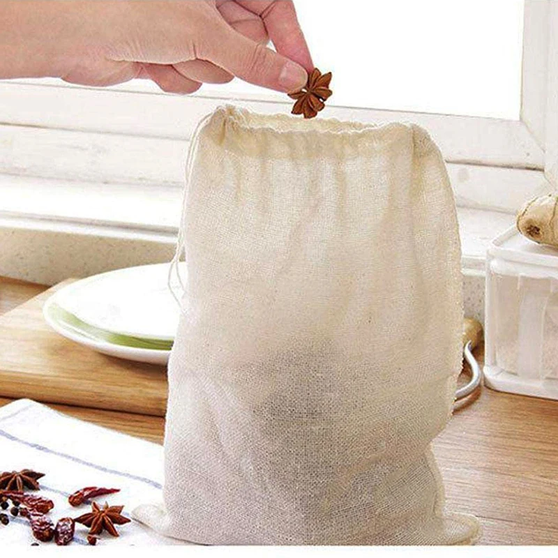 UPORS 10Pcs Cotton Spice Tea Bag Portable Drawstring Strainer Natural Unbleached Tea Filter Bag Reusable Tea Bag for Kitchen
UPORS 10Pcs Cotton Spice Tea Bag Portable Drawstring Strainer Natural Unbleached Tea Filter Bag Reusable Tea Bag for Kitchen
