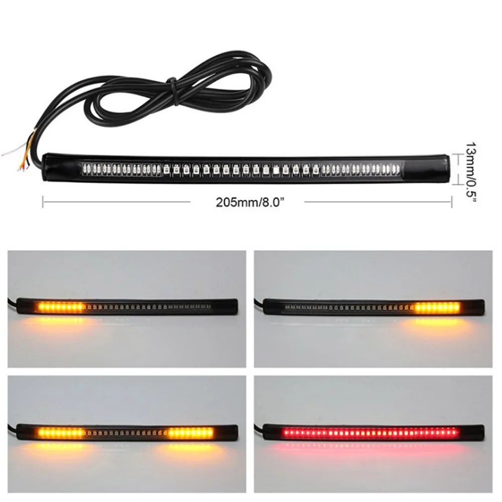 32 LEDs Flexible Universal LED Brake 8" Tail Stop Light Strip Turn Signal Lamp Motorcycle Turn Signal Brake License Plate Strip
32 LEDs Flexible Universal LED Brake 8" Tail Stop Light Strip Turn Signal Lamp Motorcycle Turn Signal Brake License Plate Strip