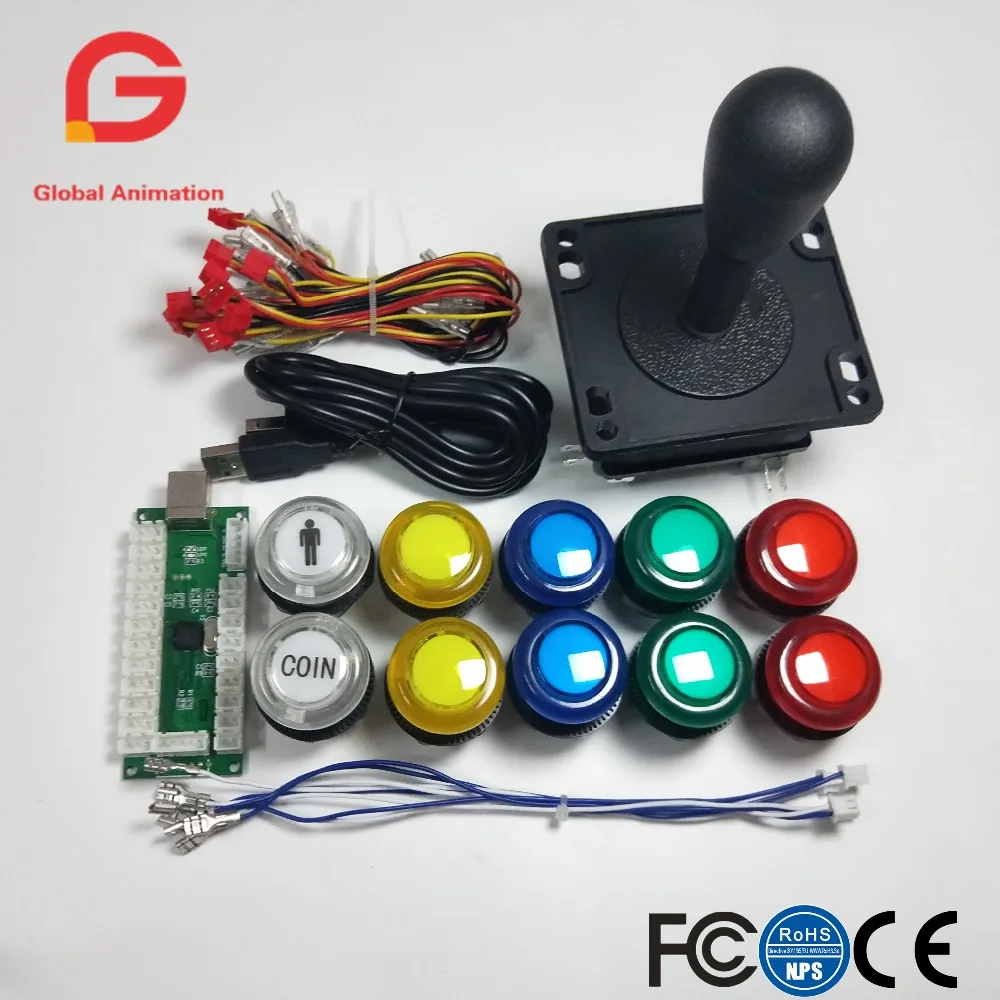 Arcade DIY Kit Parts USB Controller To PC 8 Ways Stick Control+LED Light Push Buttons For Video Game Consoles Mame Raspberry Pi
Arcade DIY Kit Parts USB Controller To PC 8 Ways Stick Control+LED Light Push Buttons For Video Game Consoles Mame Raspberry Pi
