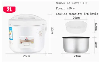 Electric rice cooker 2L 3L 4L 5L 6L kitchen appliance mini soup cooking porridge Removable electrical steamer
Electric rice cooker 2L 3L 4L 5L 6L kitchen appliance mini soup cooking porridge Removable electrical steamer