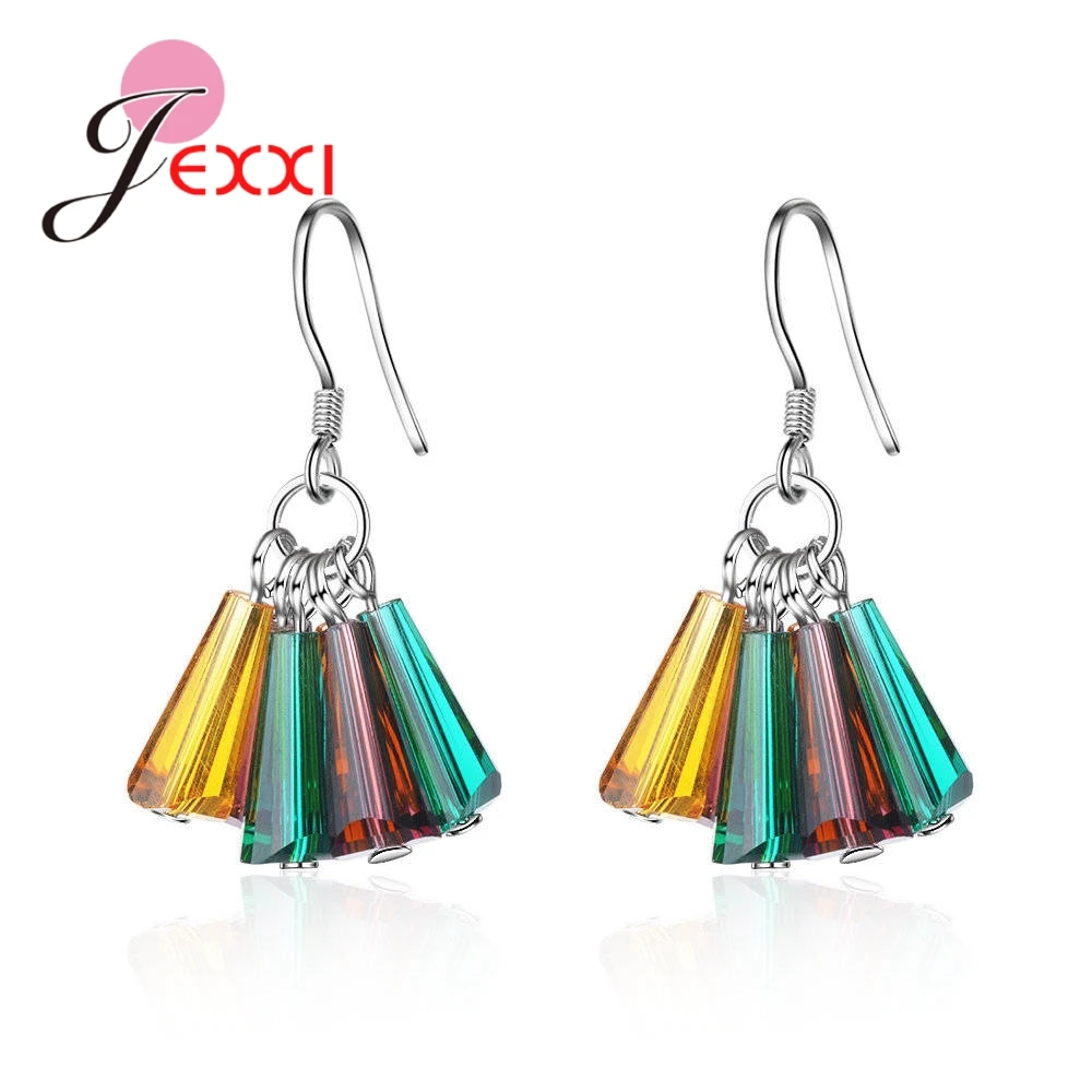 Bohemian Style Ladies Holiday Essentials Crystal Pendant Earrings Modern Shiny Luxury 925 Sterling Silver Jewelry For Girl 
Bohemian Style Ladies Holiday Essentials Crystal Pendant Earrings Modern Shiny Luxury 925 Sterling Silver Jewelry For Girl
