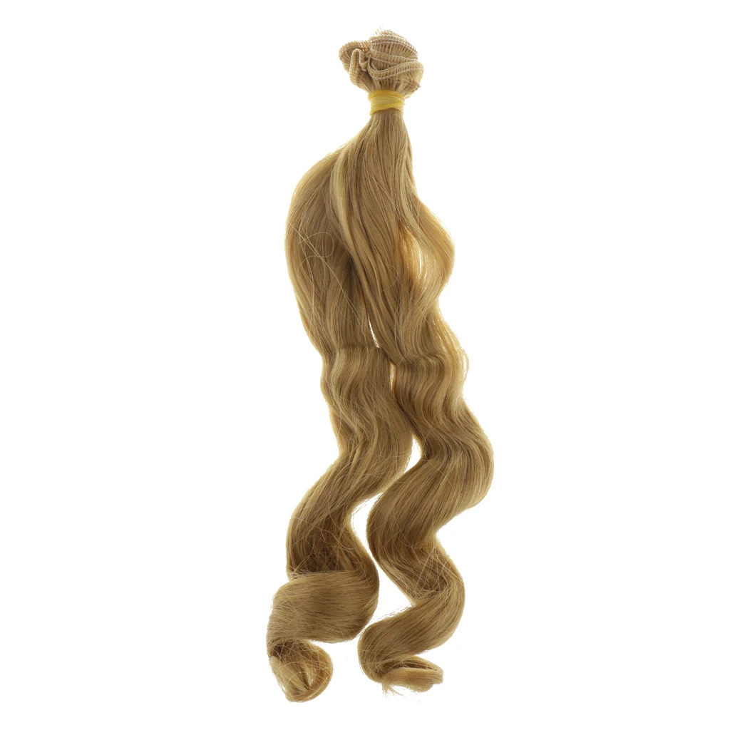 MagiDeal Lovely Handmade Heat Resistant Doll Curly Wig for 1/3 1/4 1/6 BJD Doll Making and Repair Supplies