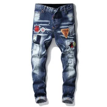 Mcikkny Hi-street Men's Ripped Jeans Brand Designer Slim Fit Patchwork Denim Biker Jeans Streetwear Pants For Male Washed
Mcikkny Hi-street Men's Ripped Jeans Brand Designer Slim Fit Patchwork Denim Biker Jeans Streetwear Pants For Male Washed