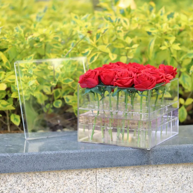 2021 Valentines Day Rose Flower Storage Box Transparent Acrylic Flower