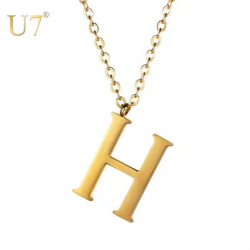 U7 Personalized Letter Charm Women/Men Pendant Necklace Gift Stainless Steel Gold Color Custom Name Choker Chain Necklaces P1215
U7 Personalized Letter Charm Women/Men Pendant Necklace Gift Stainless Steel Gold Color Custom Name Choker Chain Necklaces P1215