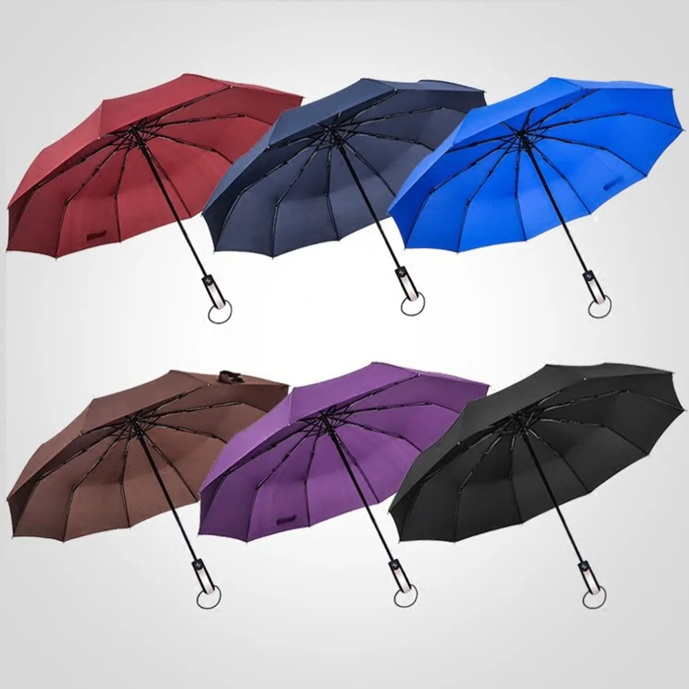 

Automatic Folding Umbrella Wind Resistant Sun UV Protection Business Sunny Rainy Days Dual Use Sturdy Durability Rain Gear