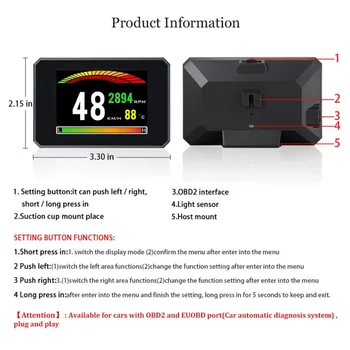 2019 P16 3 Inch LCD HUD obd2 Car Head Up Display Auto Intelligent On-Board Computer Car Speedometerhud Display Car Electronics
2019 P16 3 Inch LCD HUD obd2 Car Head Up Display Auto Intelligent On-Board Computer Car Speedometerhud Display Car Electronics