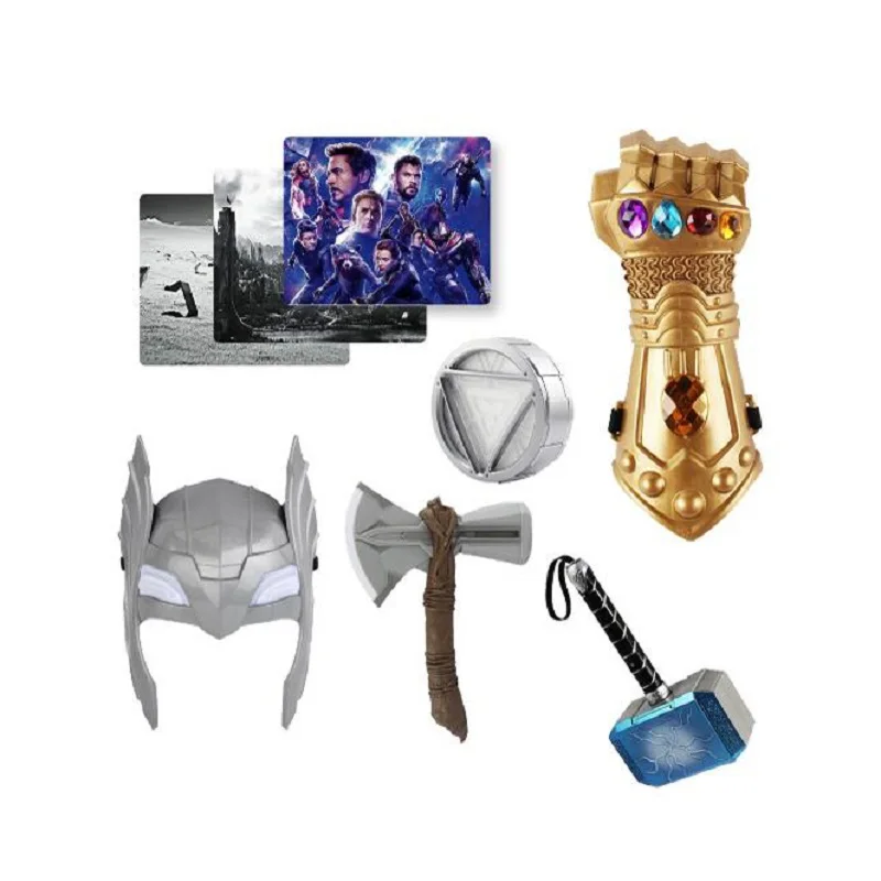 Avengers Super Hero Cosplay Weapon Toy Thor Hammer Mask Irom Man ARC-REACTOR Collection Model Doll Jouet Children Gift
Avengers Super Hero Cosplay Weapon Toy Thor Hammer Mask Irom Man ARC-REACTOR Collection Model Doll Jouet Children Gift