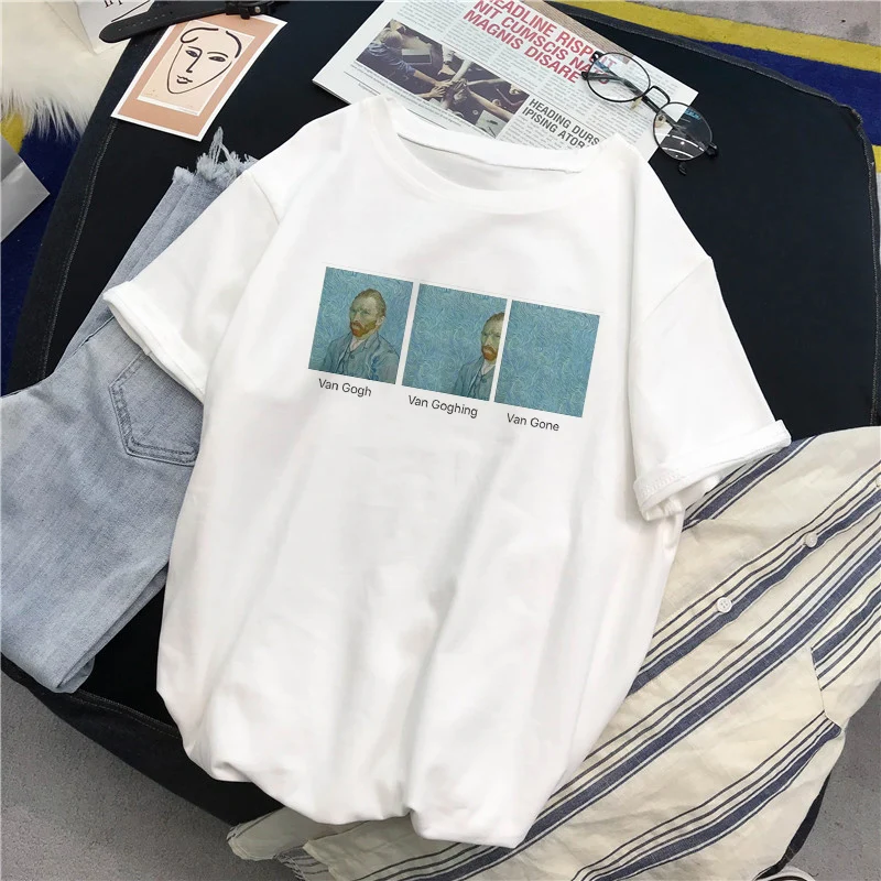 Harajuku Van Gogh oil painting print retro Meme Funny women T-Shirt New Summer Ulzzang Fashion casual Hipsters Cute Printed Tees
Harajuku Van Gogh oil painting print retro Meme Funny women T-Shirt New Summer Ulzzang Fashion casual Hipsters Cute Printed Tees