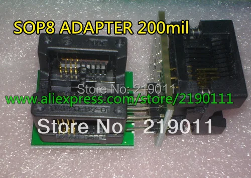 Universal Adapter Sockests SOP8 SOP 8 to DIP8 DIP 8 for all Programmer 200 208 mil
Universal Adapter Sockests SOP8 SOP 8 to DIP8 DIP 8 for all Programmer 200 208 mil